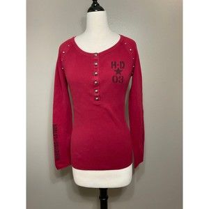 Woman's Medium Red Long Sleeve Harley-Davidson Sweater